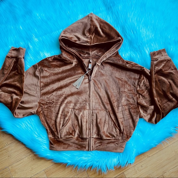 NWT Skims 2pc SET Velour Hoodie and Oversized Velour Jogger Pants in Copper - Picture 9 of 16